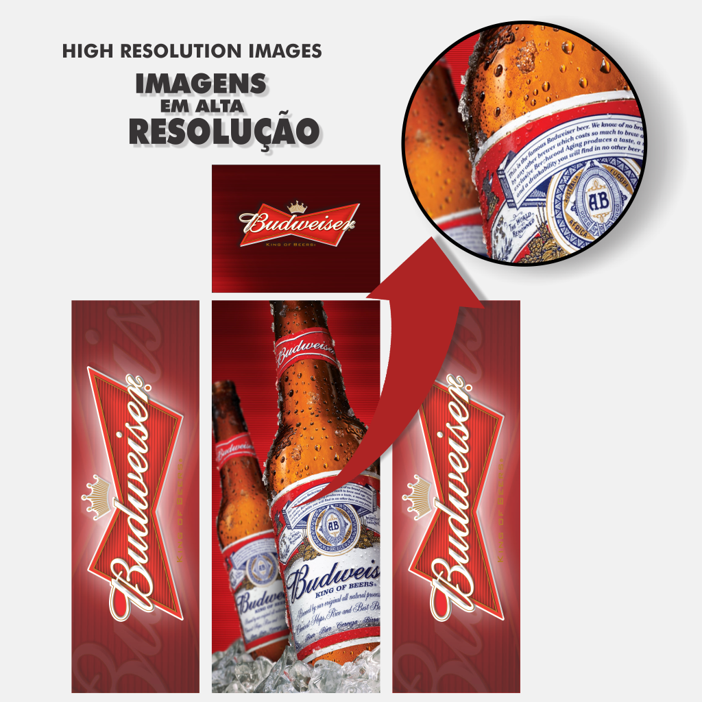 Adesivo Envelopamento para Geladeira - Tema Cerveja BD006 Budweiser