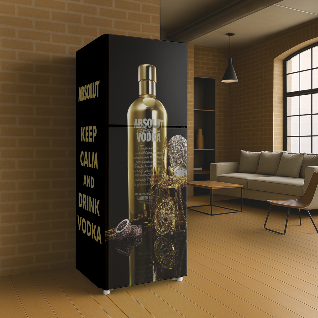 Adesivo Envelopamento para Geladeira - Tema Vodka AB001 Absolut