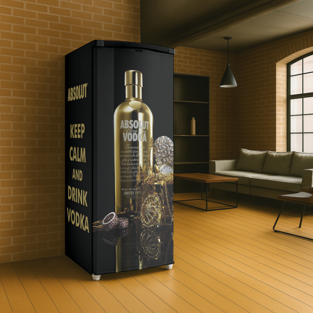 Adesivo Envelopamento para Geladeira - Tema Vodka AB001 Absolut