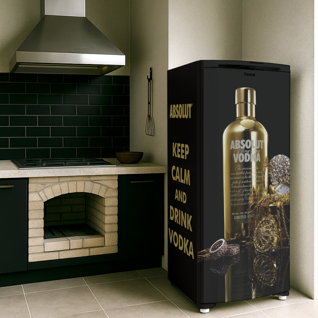 Adesivo Envelopamento para Geladeira - Tema Vodka AB001 Absolut