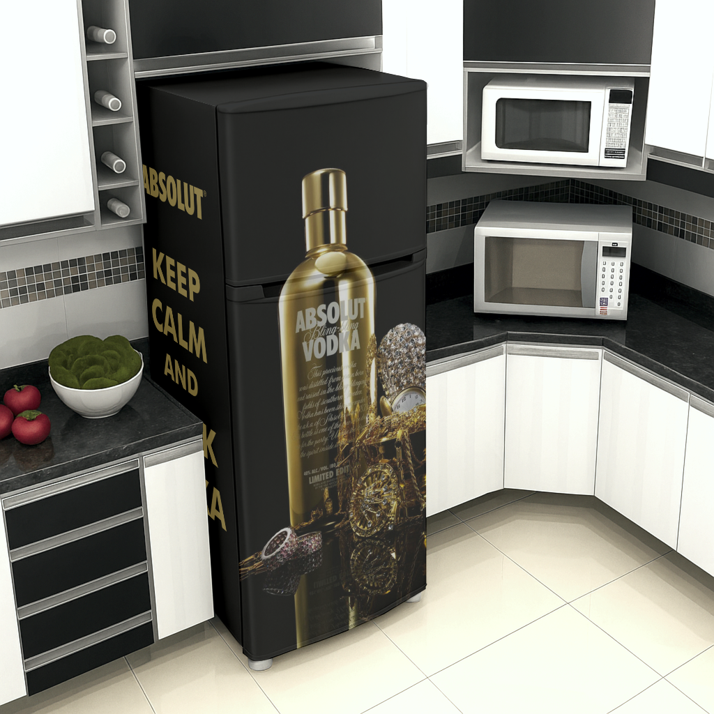 Adesivo Envelopamento para Geladeira - Tema Vodka AB001 Absolut