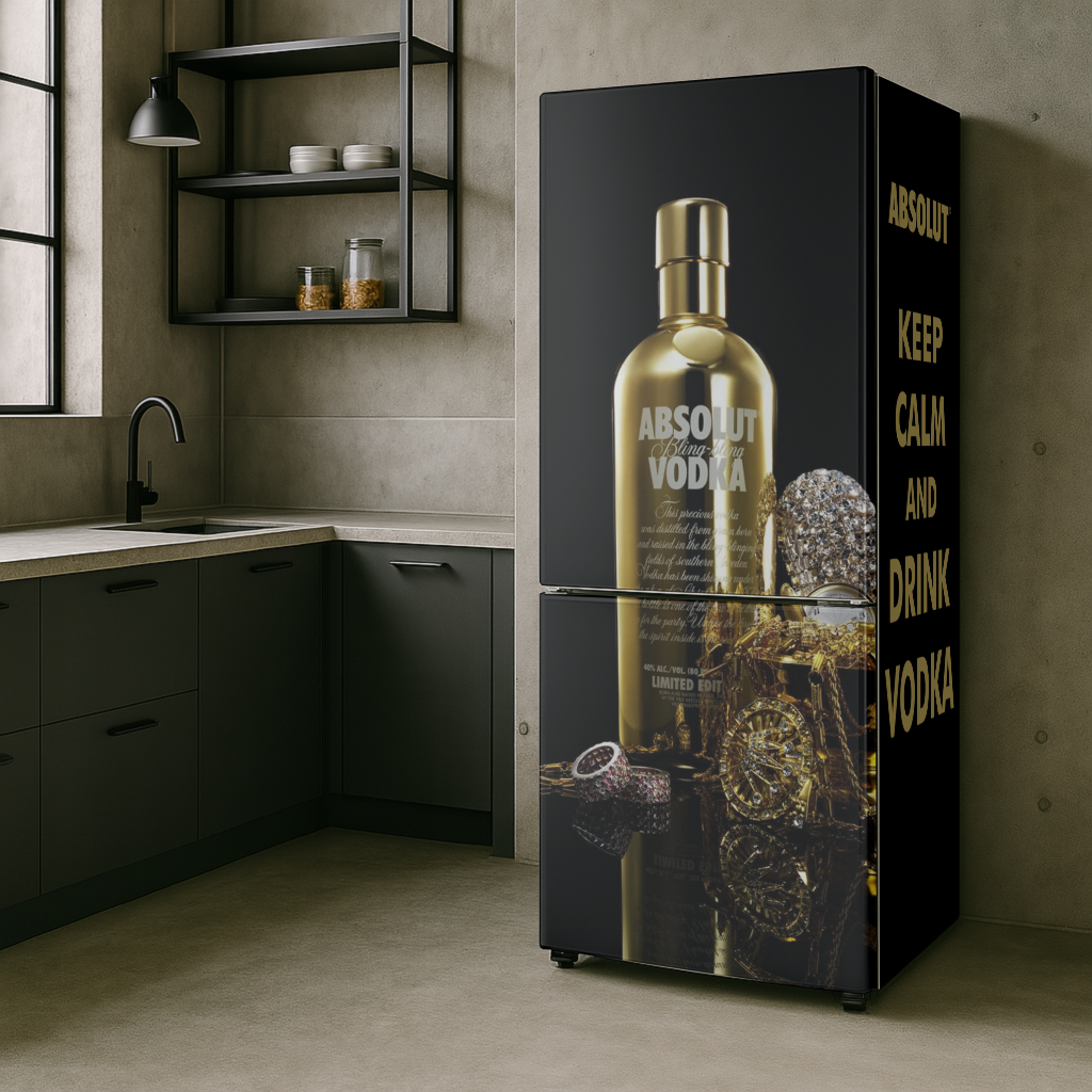 Adesivo Envelopamento para Geladeira - Tema Vodka AB001 Absolut