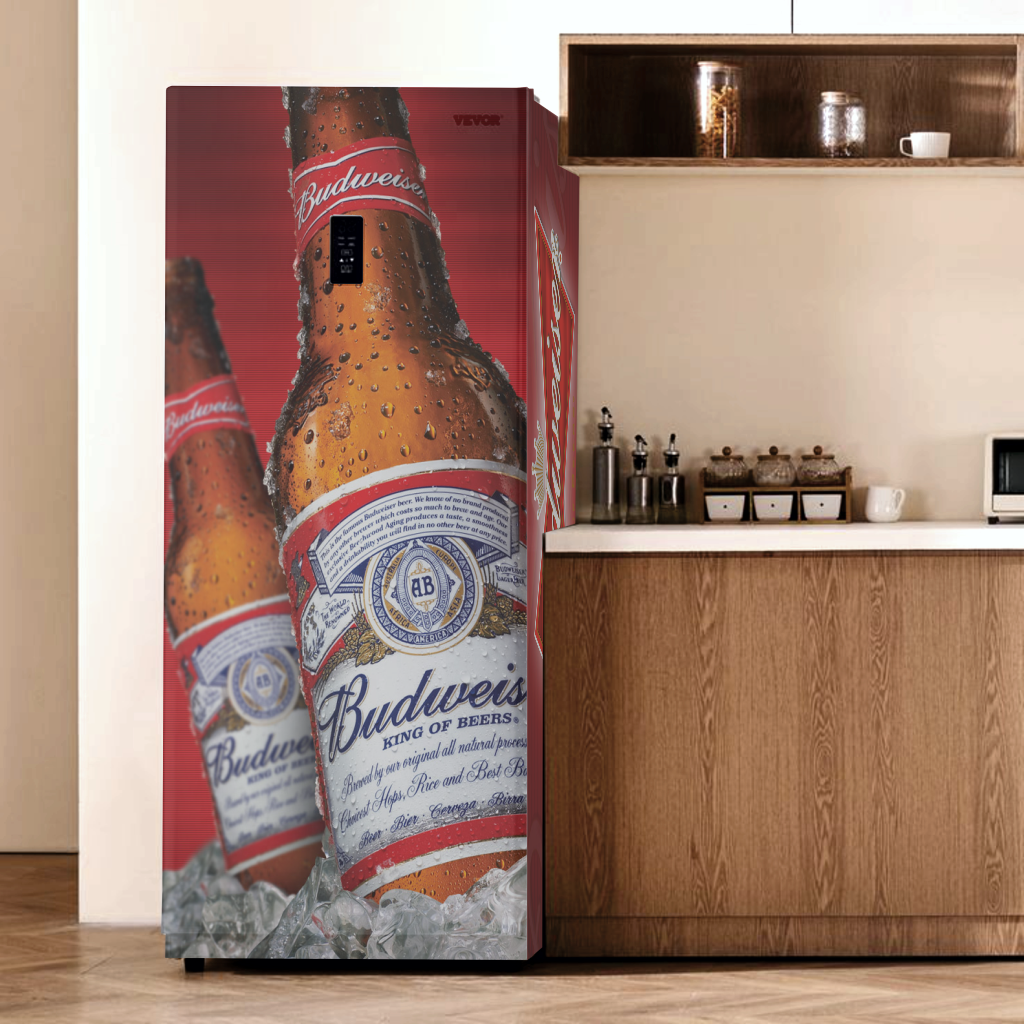 Adesivo Envelopamento para Geladeira - Tema Cerveja BD006 Budweiser