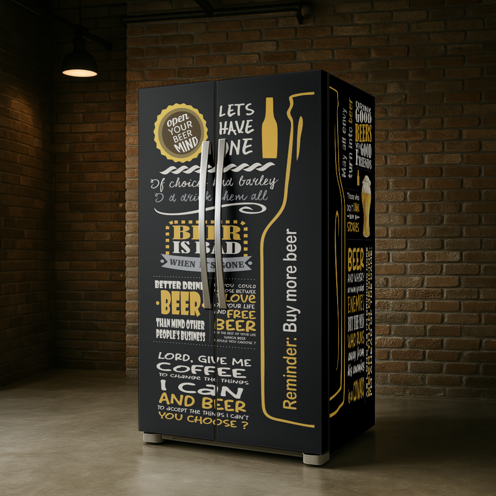 Adhesivo para refrigerador - Frases temáticas de cerveza CF166E