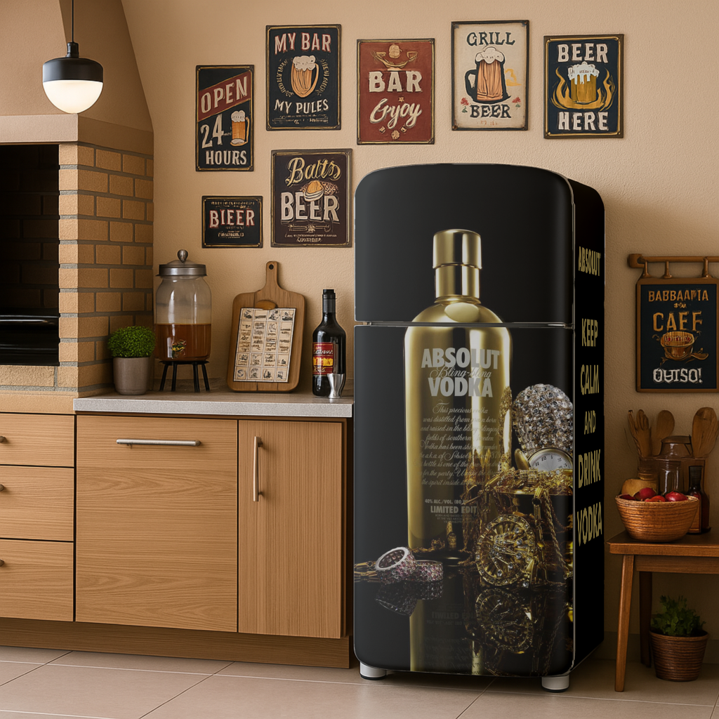 Adesivo Envelopamento para Geladeira - Tema Vodka AB001 Absolut