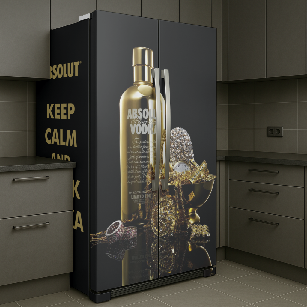 Adesivo Envelopamento para Geladeira - Tema Vodka AB001 Absolut